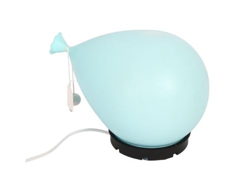 YVES Christin for Bilumen, Italy - A post-modern 1973 blue plastic balloon lamp with moulded maker's marks and LED bulb. 