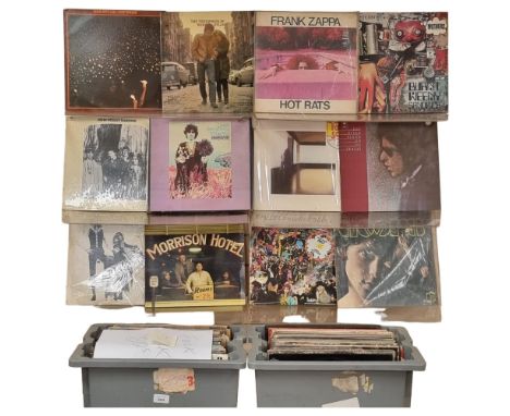 A quantity of vinyl LPs, 60s folk, and 60s/70s rock in genre, including such artists as Tom Rush, Judy Collins, Bob Dylan, Li