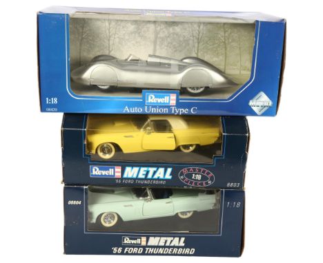 REVELL - a group of 1:18 scale diecast models, in original boxes, some with associated display stands, including model ref. 0