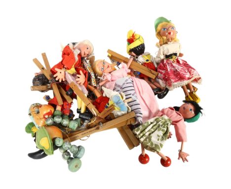 PELHAM PUPPETS - a quantity of Vintage puppets, including a baby dragon, Pinocchio, Cinderella, Prince Charming etc 