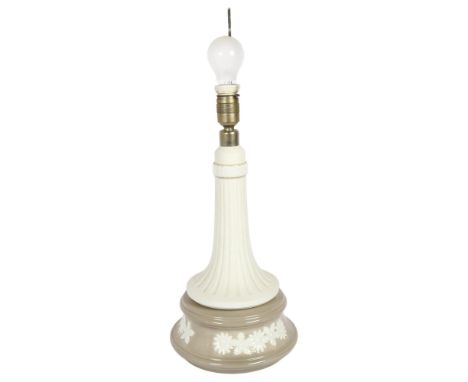 LLADRO - a gres and glazed table lamp of fluted form, H66cmGood overall condition but will need re-wiring 