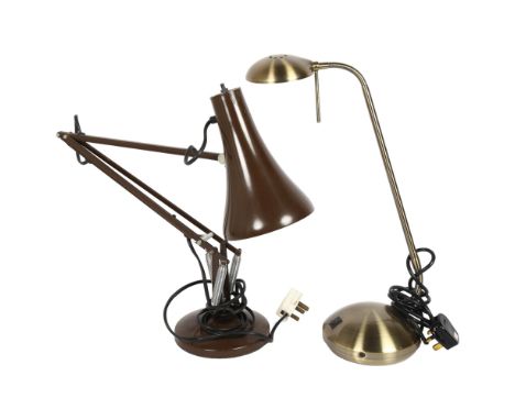 ANGLEPOISE LIGHTING LTD - an anglepoise model 90 Vintage desk lamp, and a modern chrome adjustable table desk lamp (2) 