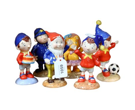 A group of 6 Noddy story figures, by Royal Worcester, tallest 14.5cm 