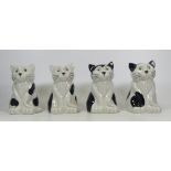 Wade, Four Black and White Cat money boxes (4)
