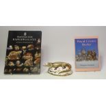 Boxed Royal Crown Derby Paperweight Crocodile. 21st Anniversary Gold Stopper. Includes a Royal Crown