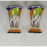 Two Wade Wall Pockets. The Gallery Collection Papanese Garden inspired by original 1930s Wade