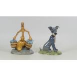 Two Royal Doulton Disney Figures including Sorcerer's Apprentice Fantasia 2000 and Tramp (2)