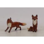 Beswick, Two Models of a seated and alert Fox. (2)