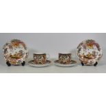 Royal Crown Derby, Imari Pattern No. 1 Cups and Saucers together with two Olde Avesbury Saucers.