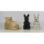 Wade, Three Moneyboxes including Black and White Scottie Dogs and a 2004 Cat Safe Box. (3)