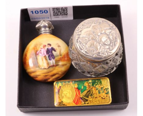 Silver-gilt and enamel ingot 'Richard II confronts the peasant leaders at Smithfield' by John Pinches London 1975 approx 2oz,
