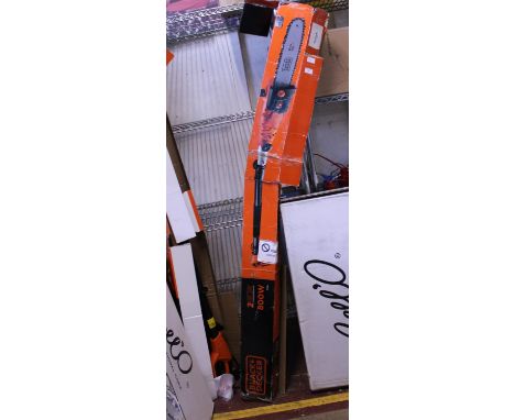 A new boxed Black and Decker electric extendable chainsaw (untested). Shipping unavailable 