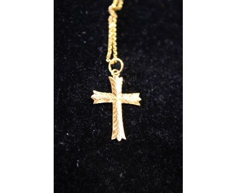 A 22ct cross and chain 5.43g 
