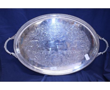 A heavy silver plated on copper tray by Mappin and Webb 