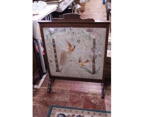 A embroidered fire screen. Shipping unavailable 