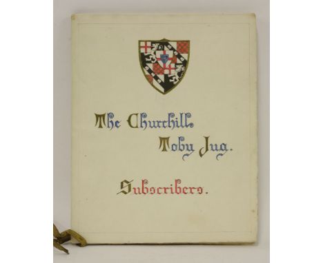 CHURCHILL, Winston:Toby Jug: Original manuscript subscribers' book for the Churchill Toby Jug,Which in 1947 Lord Mackintosh o