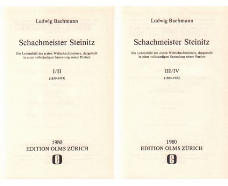 Steinitz. Bachmann, Ludwig. Schachmeister Steinitz. Ein Lebensbild des ersten Weltschachmeisters, dargestellt in einer vollst