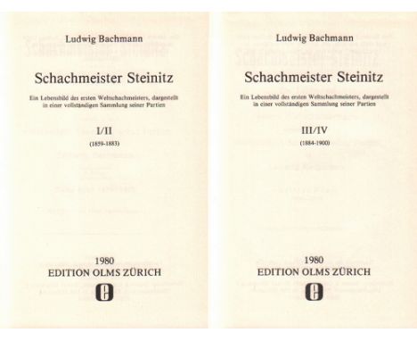 Steinitz. Bachmann, Ludwig. Schachmeister Steinitz. Ein Lebensbild des ersten Weltschachmeisters, dargestellt in einer vollst