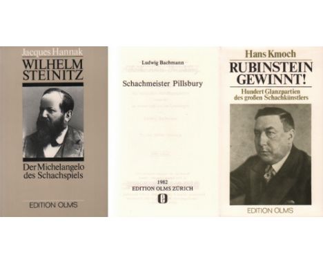 Pillsbury. Bachmann, Ludwig. Schachmeister Pillsbury. Nachdruck der 3. Auflage Ansbach 1930. Zürich, Olms, 1982. 8°. Mit 1 Po