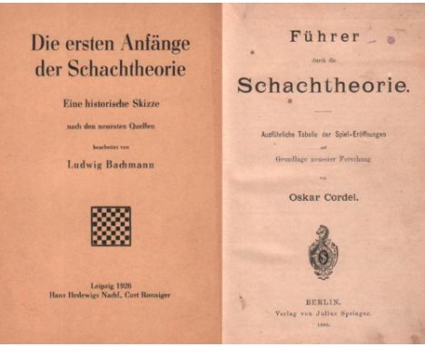 Cordel, Oskar. Führer durch die Schachtheorie. Ausführliche Tabelle der Spiel - Eröffnungen auf Grundlage neuester Forschung.