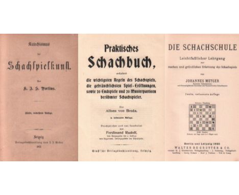 Portius, K. J. S. Katechismus der Schachspielkunst. 5., verbesserte Auflage. Leipzig, Weber, 1871. 8°. Mit vielen Diagrammen.