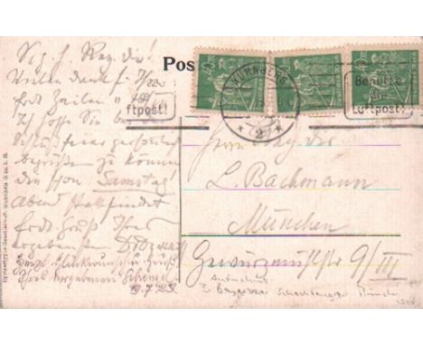 Dyckhoff, Eduard. Postalisch gelaufene Postkarte mit eigenhändig geschriebenem Text in deutscher Sprache von Dyckhoff an L. B