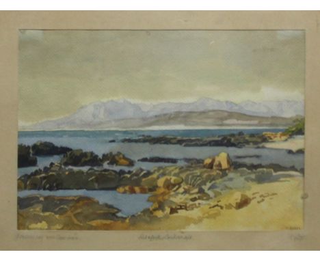 Südafrika. Johannesburg. Fuchs, K. &nbsp;[...?...]ons bay near Cape town – Südafrik. Landschaft. Aquarell / Mischtechnik auf 