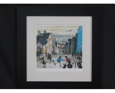 AFTER NICK HOLLY, (Contemporary Welsh), 'Constitution Hill, Swansea', limited edition coloured print, no. 9 of 50, signed by 