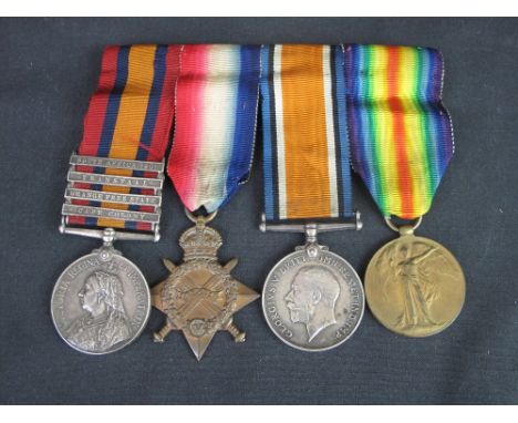 QUEEN VICTORIA SOUTH AFRICA MEDAL GROUP, the QSA having clasps for South Africa 1901, Transvaal, Orange Free State, and Cape 