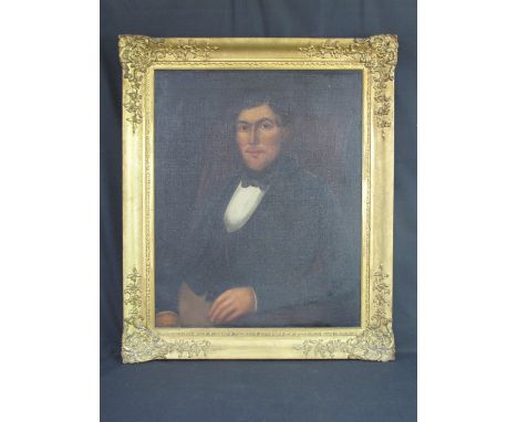 BRITISH SCHOOL (19th Century), Portrait of a gentleman seated, oils on canvas.  30" x 24" (76 x 62cm) CONDITION REPORT: Very 