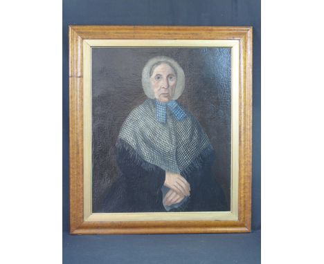 ATTRIBUTED TO W.J. CHAPMAN (Welsh Mid 19th century), 'Aunty Anne', a three-quarter length portrait of a Welsh woman in shawl,