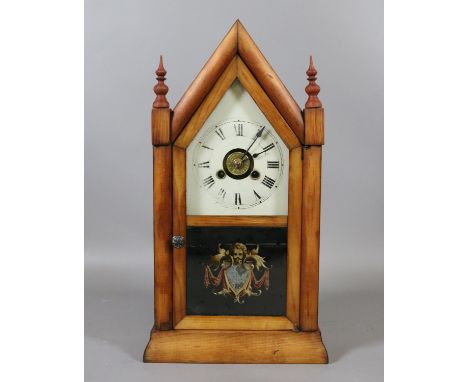 A Victorian 24 hour Gothic steeple clock/alarm.
