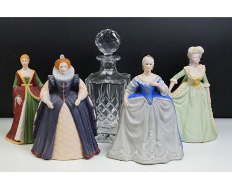 Four Franklin Porcelain ltd edn lady figurines to include Isabella of Spain, Elizabeth I, Catherine the Great &amp; Marie Ant