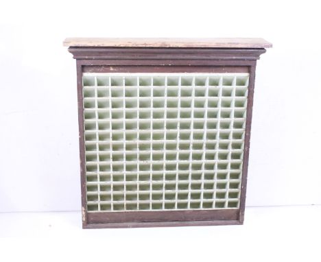 Early to Mid 20th century century Stained Pine ' Great Northern Railway ' Ticket Holder, comprising 156 ticket pigeon holes, 