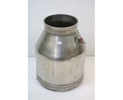 Fullwood aluminium milk churn of typical tapering form, with carry handle. Approx 41cm high (excluding handle) 