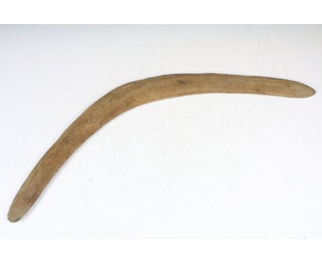 Aboriginal Hardwood Naive Boomerang, un-decorated,  59cm long 