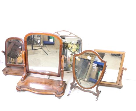 Two Swing Mirrors together with a Mirrored Fire Screen, largest mirror 77cm high x 61cm wide 