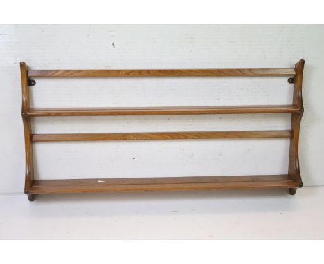 Ercol Elm Hanging Plate Rack / Shelf, 50cm high x 96cm wide 