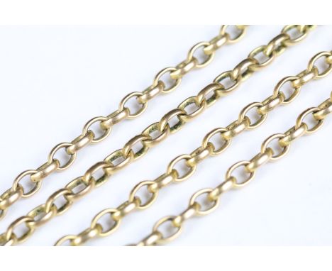 A 9ct gold Belcher chain link necklace, measures approx 24", marked 9ct to the clasp, weight is approx 14g. 