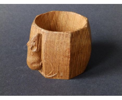 A 'Mouseman' Thompson wooden napkin ring.