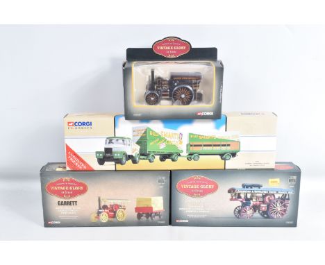 FOUR BOXED 1:50 SCALE LIMITED EDITION VINTAGE GLORY OF STEAM EDITION CORGI MODEL DIECAST TRACTORS, to include  a Fowler B6 Ro