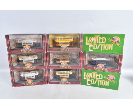 NINE BOXED CORGI TRAMLINES MODELS, to include a Birmingham D992/7, a Maidstone Tramways D990/6, a Glasgow Corporation Tamways