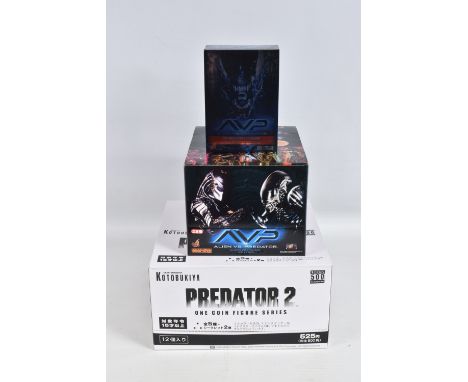 A COLLECTION OF PREDATOR AND ALIEN VS PREDATOR FIGURE KITS, to include a shop display box Kotobukiya Predator 2 One Coin Figu