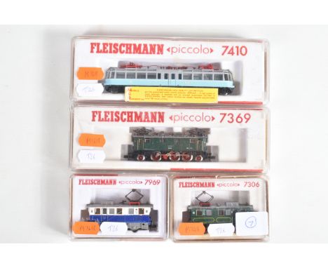 FOUR BOXED FLEISCHMANN PICCOLO N GAUGE ELECTRIC LOCOMOTIVES, , class ET99 Rack &amp; Pinion locomotives No.215, Edelweissbahn