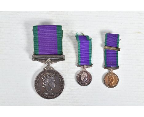 QUEEN ELIZABETH 2nd CAMPAIGN SERVICE MEDAL WITH MATCHING MINIATURE MEDAL, this is correctly named to 24499473 Private T.J. Mo