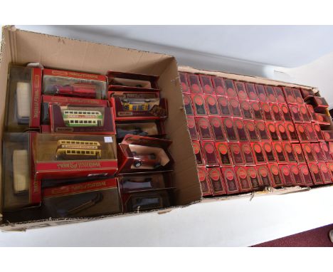 TWO TRAYS CONTAINING A LARGE QUANTITY OF BOXED MATCHBOX MODELS OF YESTERYEAR DIECAST MODEL VEHICLES, some models included are