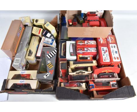 TWO TRAYS OF MIXED BOXED DIECAST ROYAL MAIL POST OFFICE VEHICLES, some models included are as follows, a Lledo Post Office te