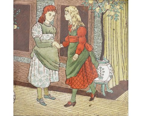 A Josiah Wedgwood & Sons Etruria, Month of the Year Tile, based on a design by Kate Greenaway, January, 15 cms square 