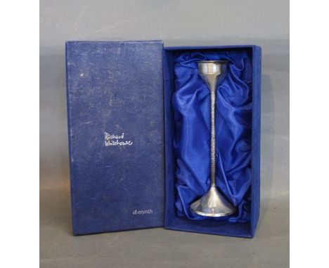 A Modern London Silver Candlestick by Richard Whitehouse within original box 