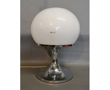 Harvey Guzzini Contemporary Table Lamp with chromium base and opaque composition shade, 48 cms tall 